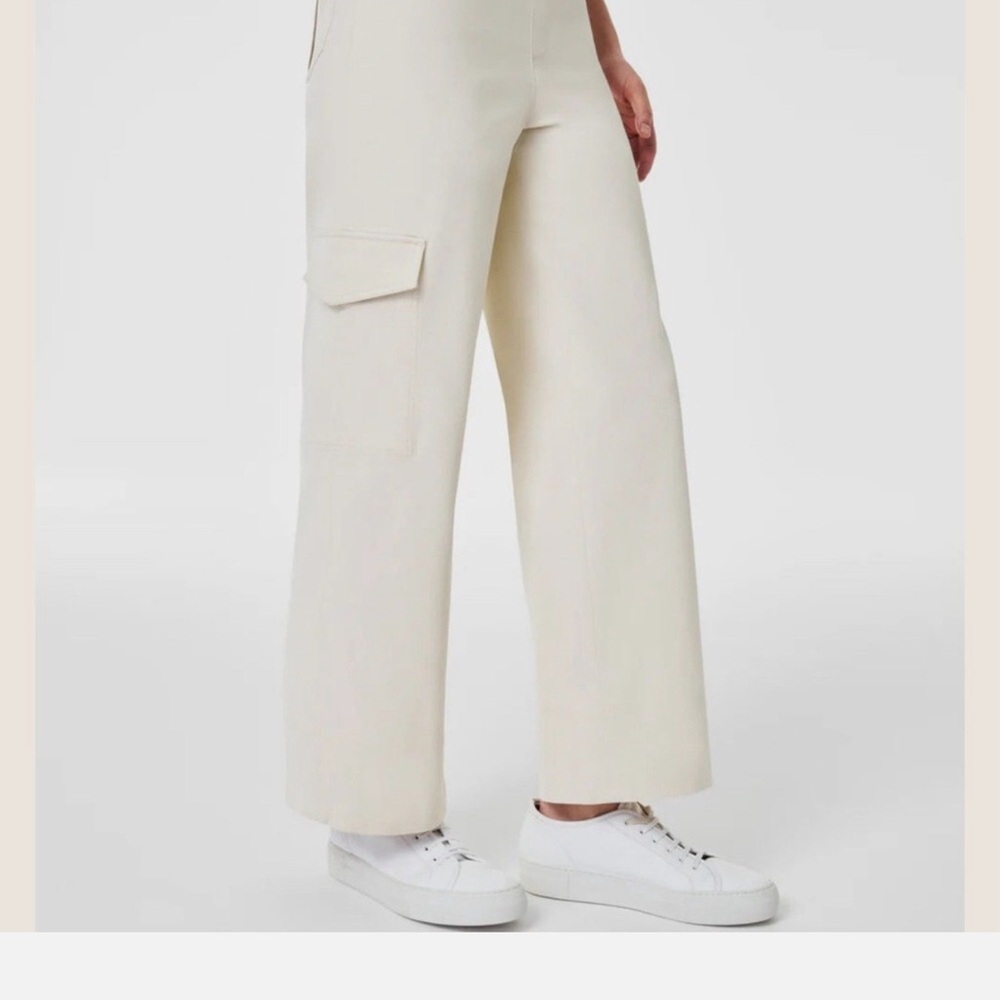 SPANX Cream Wide-Leg Pants